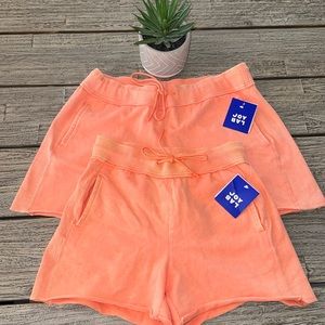 Women’s Stretch Mid-Rise French Terry Shorts, Peach, sz XS